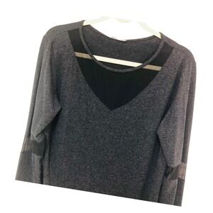 NWT Milan Kiss Black Mesh Inserts Tunic Top Witchy Goth Urban Edgy Alt Street XL